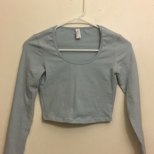 Light Blue American Apparel Crop Top